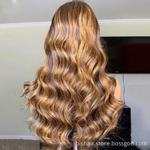 Black Lady 4/27 Wavy Human Hair Wig Brazil 100% Real Hair Lace Front Real Real Wig Closed Pre-Pulled 13x4T Remy Wholesaler